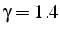 $\gamma=1.4$