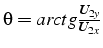 $\theta=arctg\frac{U_{2y}}{U_{2x}}$