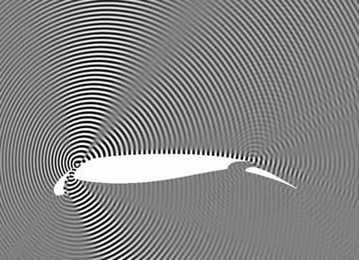 Propagation d’ondes sonores autour d’un profil à 3 corps
