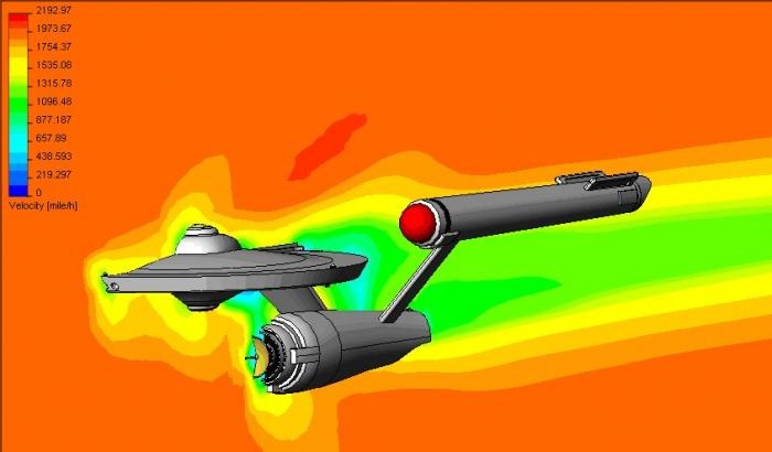 écoulement autour du vaisseau enterprise: StarTreck