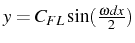 \bgroup\color{black}$ y=C_{FL}\sin(\frac{\omega dx}{2})$\egroup