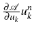 \bgroup\color{black}$ \frac{\partial\mathcal{A}}{\partial u_{k}}u_{k}^{n}$\egroup