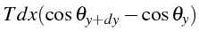 $\displaystyle Tdx(\cos\theta_{y+dy}-\cos\theta_{y})$