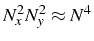 \bgroup\color{black}$ N_{x}^{2}N_{y}^{2}\approx N^{4}$\egroup