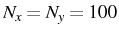 \bgroup\color{black}$ N_{x}=N_{y}=100$\egroup