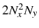 \bgroup\color{black}$ 2N_{x}^{2}N_{y}$\egroup