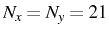 \bgroup\color{black}$ N_{x}=N_{y}=21$\egroup