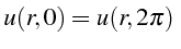 $\displaystyle u(r,0)=u(r,2\pi)  $