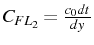 \bgroup\color{black}$ C_{FL_{2}}=\frac{c_{0}dt}{dy}$\egroup