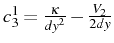 \bgroup\color{black}$ c_{3}^{1}=\frac{\kappa}{dy^{2}}-\frac{V_{2}}{2dy}$\egroup