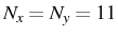 \bgroup\color{black}$ N_{x}=N_{y}=11$\egroup