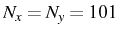 \bgroup\color{black}$ N_{x}=N_{y}=101$\egroup