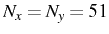 $ N_{x}=N_{y}=51$