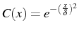 \bgroup\color{black}$ C(x)=e^{-(\frac{x}{\delta})^{2}}$\egroup