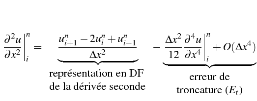 \bgroup\color{black}$\displaystyle \left.\frac{\partial^{2}u}{\partial x^{2}}\ri...
...rac{\partial^{4}u}{\partial x^{4}}\right\vert _{i}^{n}+O(\Delta x^{4})}}$\egroup