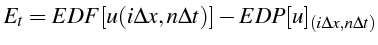 \bgroup\color{black}$\displaystyle E_{t}=EDF[u(i\Delta x,n\Delta t)]-EDP[u]_{(i\Delta x,n\Delta t)}$\egroup