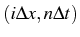 \bgroup\color{black}$ (i\Delta x,n\Delta t)$\egroup