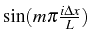 \bgroup\color{black}$ \sin(m\pi\frac{i\Delta x}{L})$\egroup