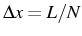 \bgroup\color{black}$ \Delta x=L/N$\egroup