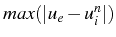 \bgroup\color{black}$ max(\vert u_{e}-u_{i}^{n}\vert)$\egroup