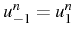 $ u_{-1}^{n}=u_{1}^{n}$