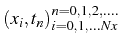 \bgroup\color{black}$ (x_{i},t_{n})_{i=0,1,\ldots Nx}^{n=0,1,2,\ldots.}$\egroup