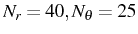 $ N_r=40, N_\theta =25$