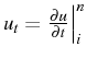 \bgroup\color{black}$ u_{t}=\left.\frac{\partial u}{\partial t}\right\vert _{i}^{n}$\egroup