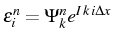 \bgroup\color{black}$ \epsilon_{i}^{n}=\Psi_{k}^{n}e^{I  k  i\Delta x}$\egroup