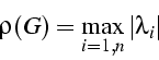 \begin{displaymath}
\rho(G)=\max_{i=1,n}{\left\vert\lambda_{i}\right\vert}\end{displaymath}