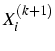 $X_{i}^{(k+1)}$