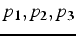 $p_{1},p_{2},p_{3}$