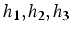 $h_{1},h_{2},h_{3}$