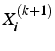 $X_{i}^{(k+1)}$