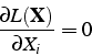 \begin{displaymath}
\frac{\partial L(\mathbf{X})}{\partial X_{i}}=0\end{displaymath}