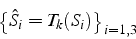 \begin{displaymath}
\left\{ \hat{S}_{i}=T_{k}(S_{i})\right\} _{i=1,3}\end{displaymath}