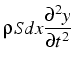 $\displaystyle \rho Sdx\frac{\partial^{2}y}{\partial t^{2}}$