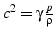 $c^{2}=\gamma \frac{p}{\rho}$