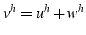 $v^{h}=u^{h}+w^{h}$