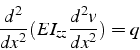 \begin{displaymath}
\frac{d^{2}}{dx^{2}}(EI_{zz}\frac{d^{2}v}{dx^{2}})=q
\end{displaymath}