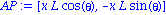 AP := vector([x*L*cos(theta), -x*L*sin(theta)])