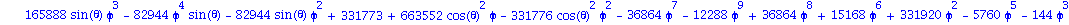 [1/12*((216*phi^3-216*phi^2+1728*sin(theta)-1728*sin(theta)*phi+3*(165888*sin(theta)*phi^3-82944*phi^4*sin(theta)-82944*sin(theta)*phi^2+331773+663552*cos(theta)^2*phi-331776*cos(theta)^2*phi^2-36864*...