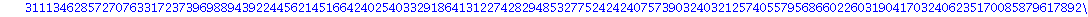 78865786736479050355236321393218506229513597768717326329474253324435944996340334292030428401198462390417721213891963883025764279024263710506192662495282993111346285727076331723739698894392244562145166...