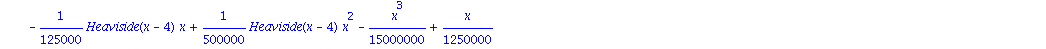 soln := y(x) = 1/6000000*Heaviside(x-2)*x^3-1/750000*Heaviside(x-2)+1/500000*Heaviside(x-2)*x-1/1000000*Heaviside(x-2)*x^2-1/6000000*Heaviside(x-4)*x^3+1/93750*Heaviside(x-4)-1/125000*Heaviside(x-4)*x...