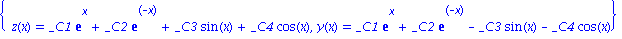 {z(x) = _C1*exp(x)+_C2*exp(-x)+_C3*sin(x)+_C4*cos(x), y(x) = _C1*exp(x)+_C2*exp(-x)-_C3*sin(x)-_C4*cos(x)}