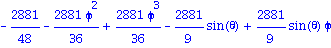 -2881/48-2881*phi^2/36+2881*phi^3/36-2881/9*sin(theta)+2881/9*sin(theta)*phi