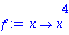 f := proc (x) options operator, arrow; x^4 end proc