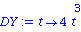 DY := proc (t) options operator, arrow; 4*t^3 end proc