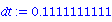 dt := .1111111111