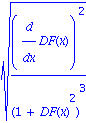 (diff(DF(x), x)^2/(1+DF(x)^2)^3)^(1/2)